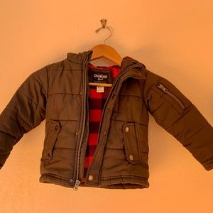 Boys 3T Oshkosh B’gosh Coat Puffer Jacket Fleece Lined
